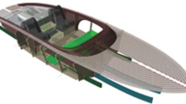 3-D computer-aided design of the Pandion 25 runabout
