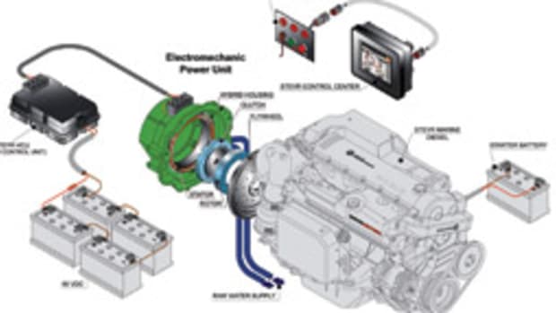 The Steyr setup comprises a diesel engine and an electric drive unit.