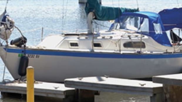 Police said this 28-foot sailboat was being used as a lab to make crystal methamphetamine on a Daytona Beach, Fla., mooring.