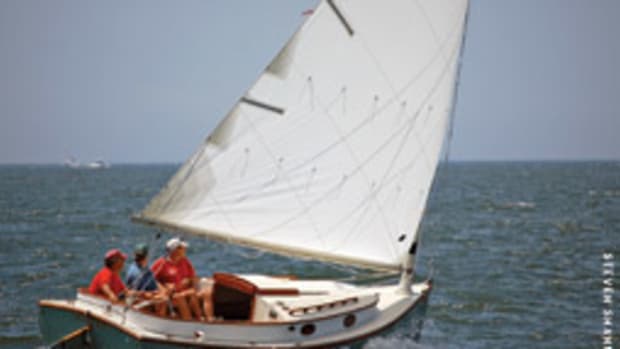 Geoff Masrshall of Marshall Marine in South Dartmouth, Mass., has brought back his father Breck's Sanderling catboat design with a new-and-improved cockpit.