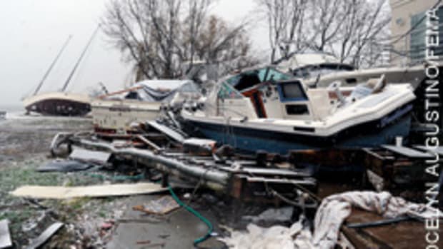Superstorm Sandy left thousands of boats high and dry from New Jersey to New York and Connecticut.