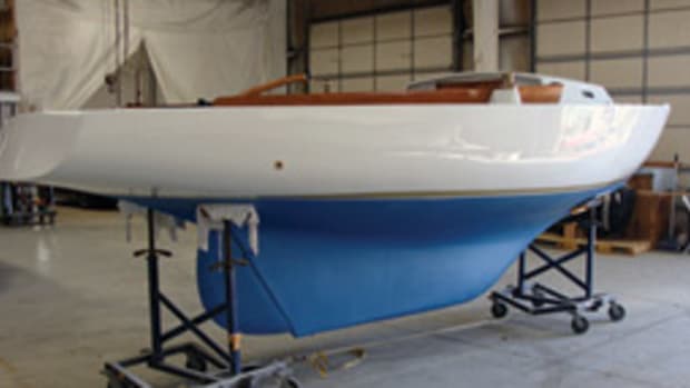 The owner of this 1963 Ensign hired Metan Marine of Halifax, Mass., to restore the sailboat after the company restored his 23-foot 1976 SeaCraft center console.