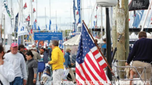 The U.S. Sailboat Show in Annapolis had sunny skies.