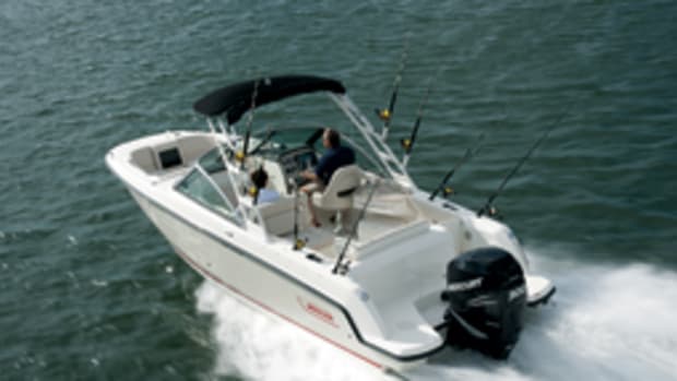The Whaler 230 Vantage is offered with several power options.