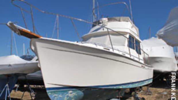 The Cape Dory 33 Flybridge that Willie Keillor bought as a project boat had been neglected on the hard for five years, so a thorough inspection with a qualified eye was critical.
