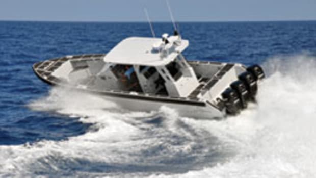 The Metal Shark Fearless 40 turned well at high speed when Sorensen was aboard it at the Multi-Agency Craft Conference.