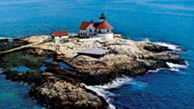 Cuckolds Fog Signal and Light Station in Maine as it looked in the 1950s.
