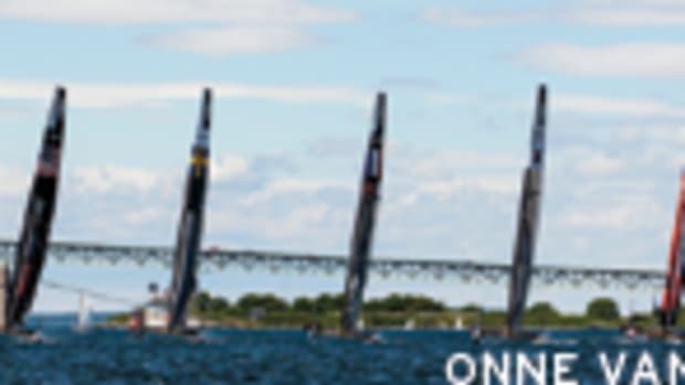 The AC45 catamarans can sail at double the wind speed and make for some exciting racing action.