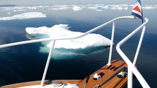 The 46-foot Jarvic Newman-designed lobster yacht was fitted with a stainless-steel icebreaker sporting a chisled edge for cutting through ice.