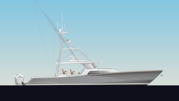 507 - Valhalla 55 2D Rendering - Outboard Profile - Nardo Grey DWL Tower REV BG