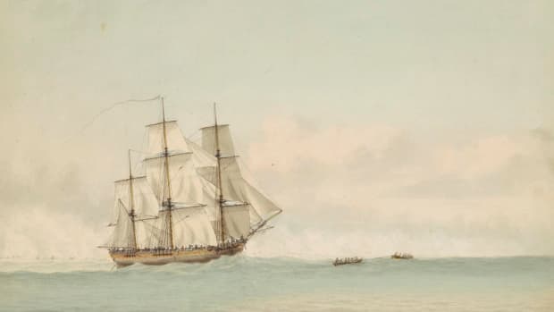 HMS_Endeavour_off_the_coast_of_New_Holland_by_Samuel_Atkins_c.1794