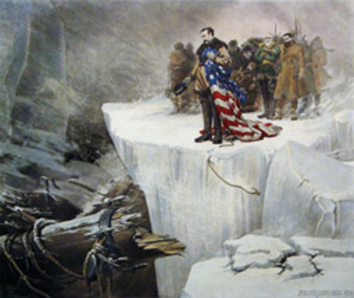 The Jeannette's sinking was dramatically portrayed by the popular French artist George Louis Poilleux.