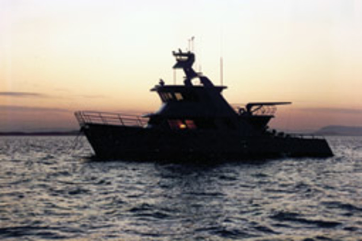 Alter designed and built Katie-Sue, a 60-foot twin-diesel power cat, for his retirement years.