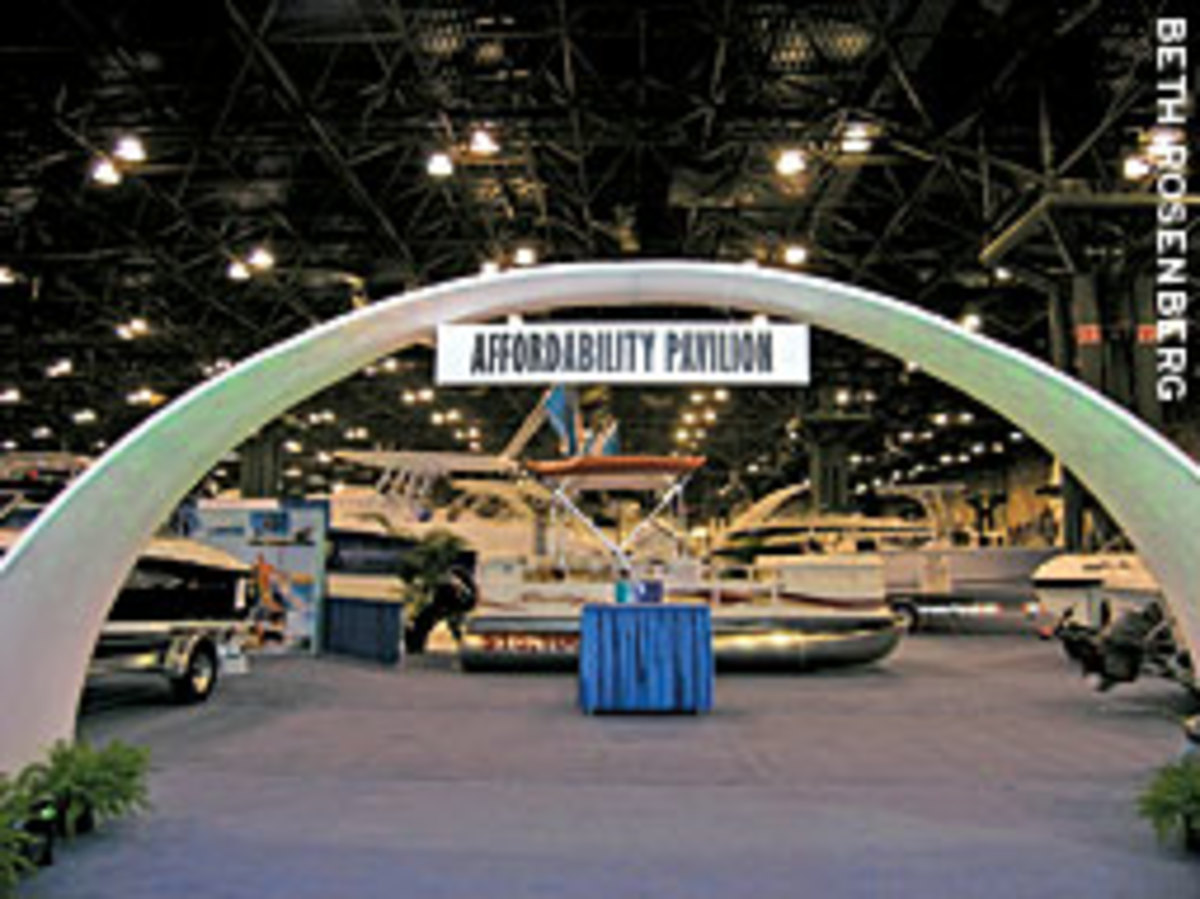 The Affordability Pavillion at the New York Boat Show displayed eight different models that could be financed for less than $250 a month.