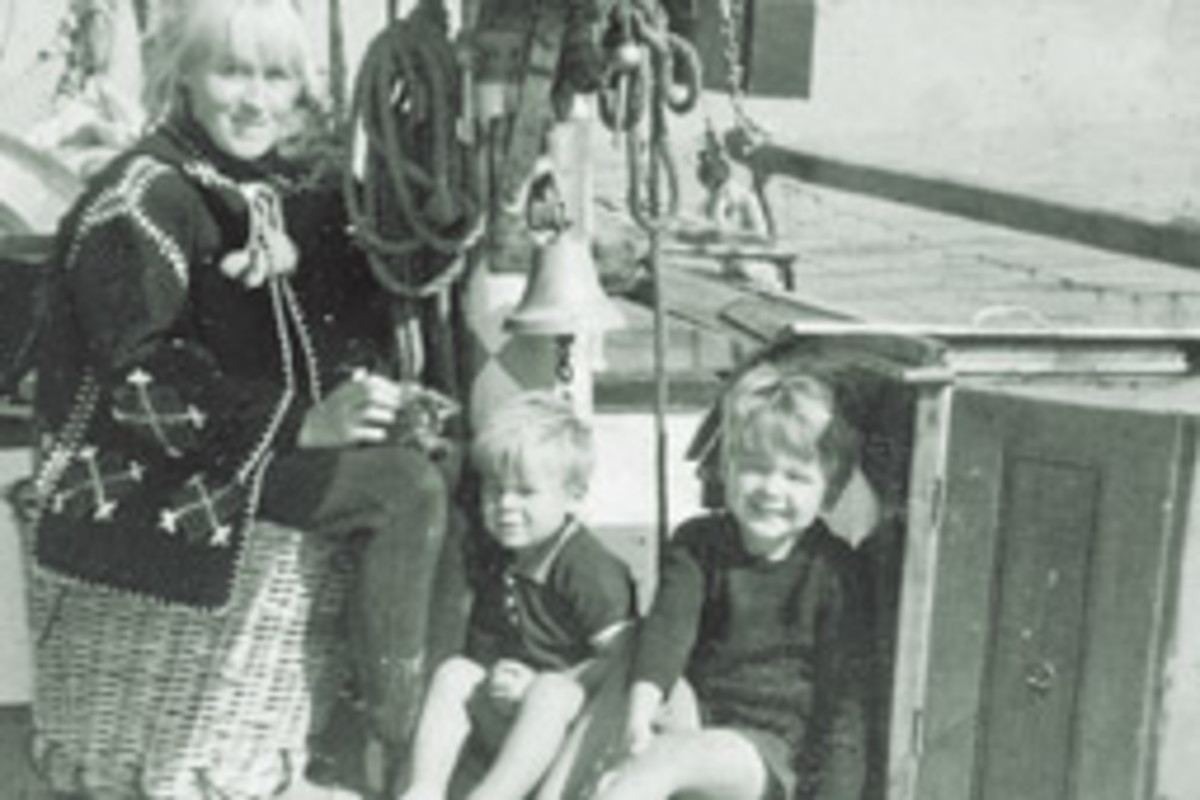 Griffiths and his family - wife, Hazel, and sons Christopher, right, and Julian - left Calais, France, in high spritis.