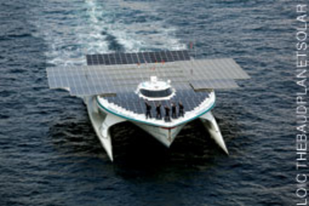 Turanor PlanetSolar is the first boat to circle the globe under just the power of the sun.