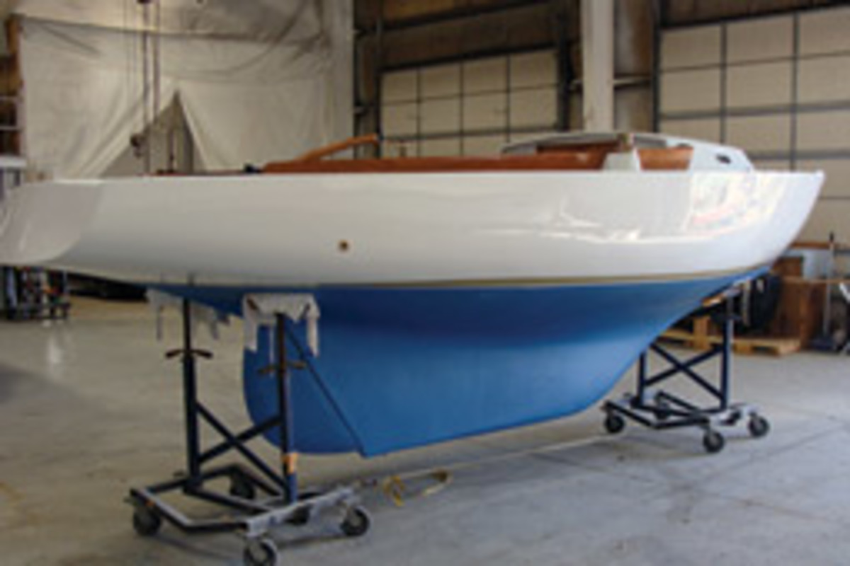 The owner of this 1963 Ensign hired Metan Marine of Halifax, Mass., to restore the sailboat after the company restored his 23-foot 1976 SeaCraft center console.