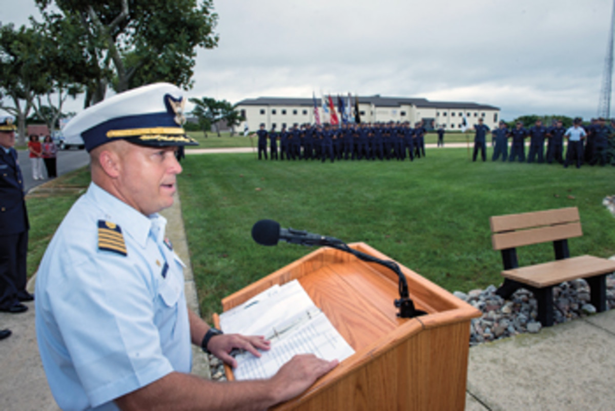 Capt. Todd Prestidge, commanding officer of the Coast Guard Training Center in Cape May, New Jersey, was given the Civil Rights Senior Leadership Award for championing equal employment opportunities and human-rights principles.