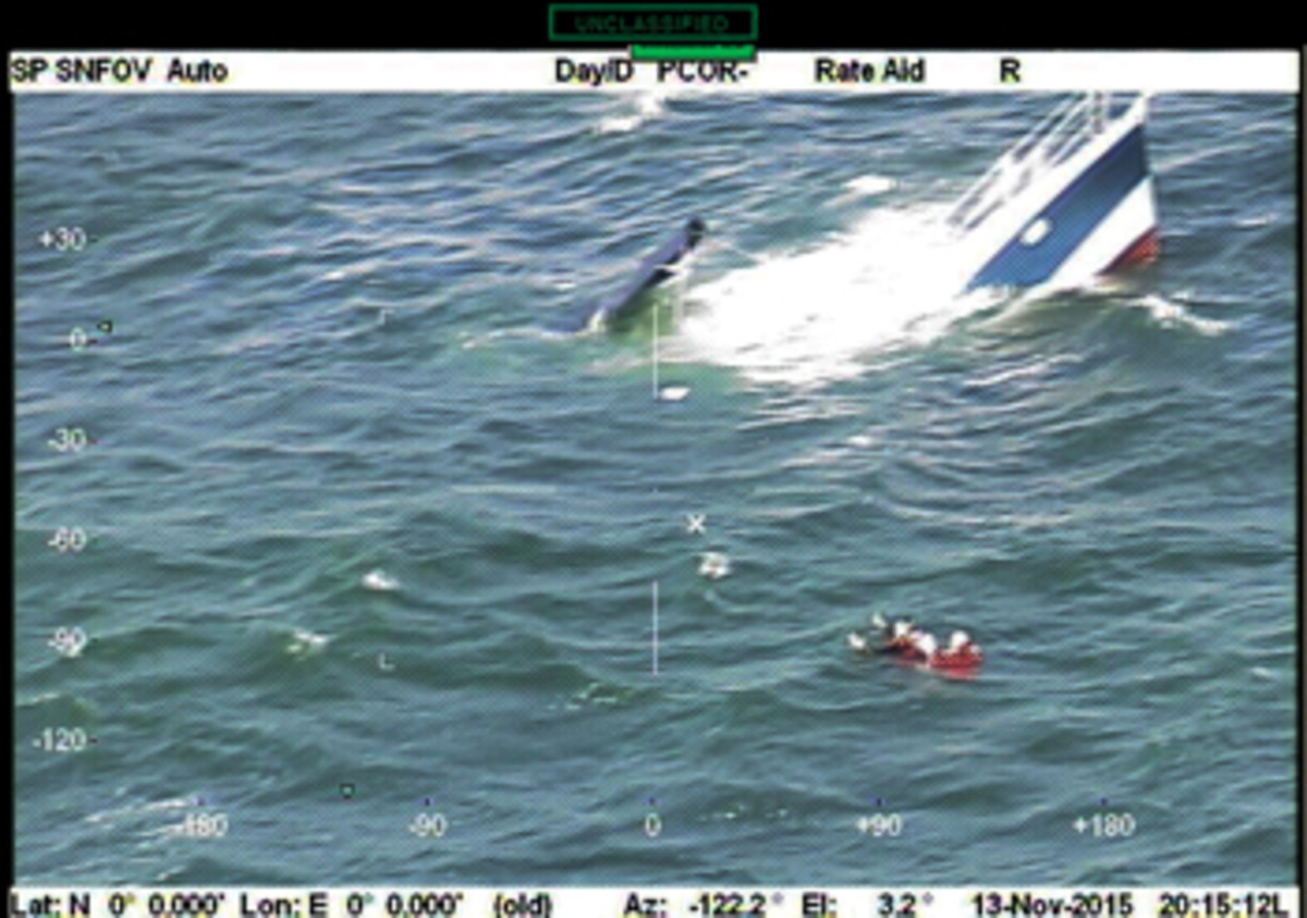 The 32-foot boat was taking on water when the two aboard contacted the Coast Guard.
