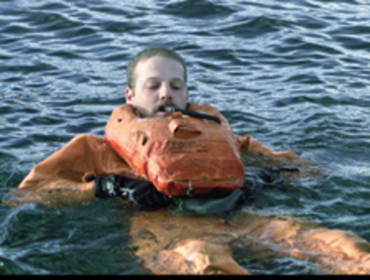 All Coast Guard air crews must undergo training in cold-water survival techniques.