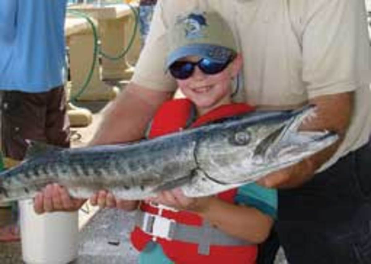 Eight-year-old Matthew landed a whopper of a barracuda off Key West.