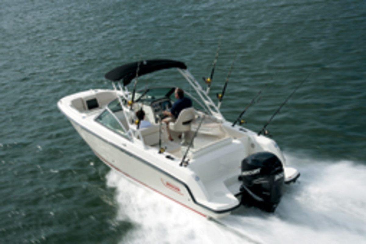 The Whaler 230 Vantage is offered with several power options.