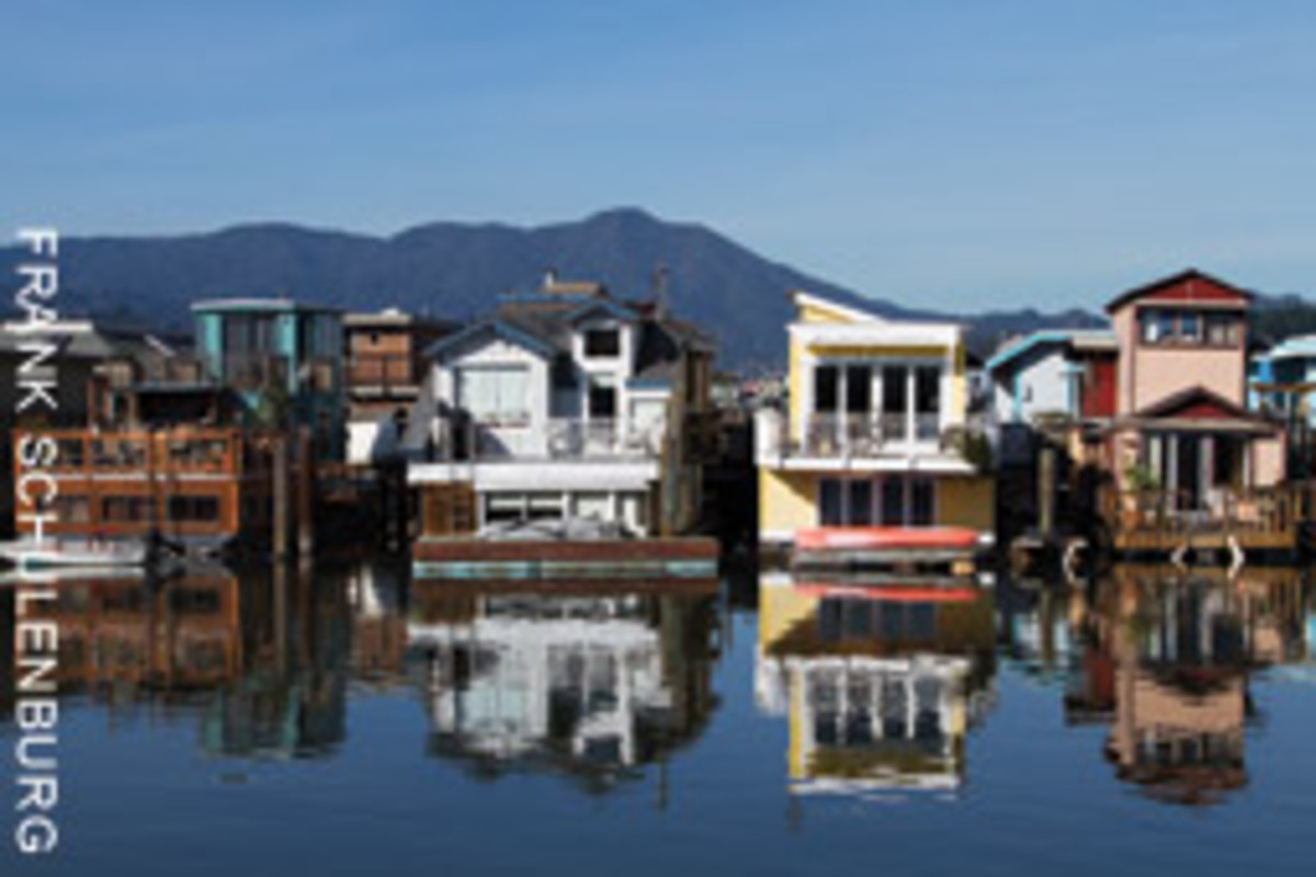 The San Francisco Bay Area of city of Sausalito, Calif., is known for its houseboat community.