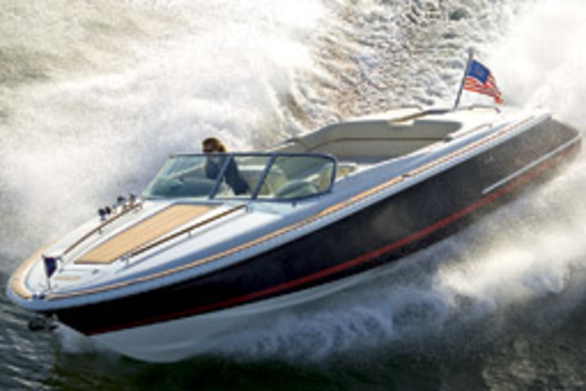 Peters helped to rebrand Chris-Craft with retro boats like this 28 Corsair.