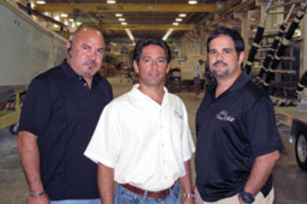 (From left) Moises Rodriguez, Ralph Torres and Ariel Pared are partners at SeaVee Boats.