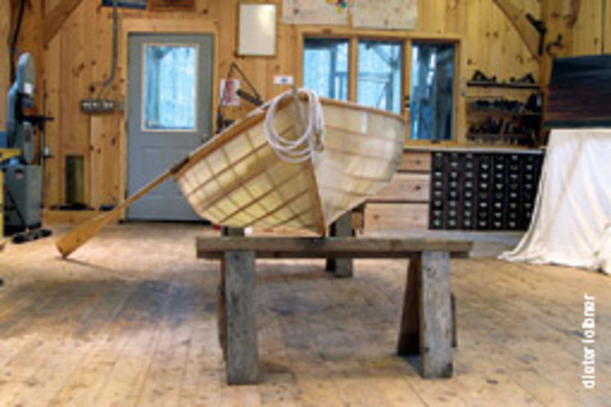 The Class of 2009 at Islesford Boatworks, ranging in age from 7 to 13, built this Classic 10 skin-on-frame rowing dinghy.