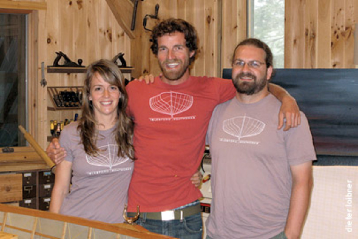 From left, Amanda, Geoffrey and David Ravenhill founded and teach at Islesford Boatworks.