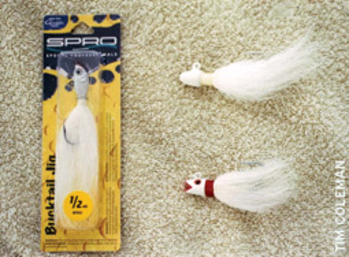 Quality bucktail lures will last longer than cheapies. Go for basic white in half-ounce size.