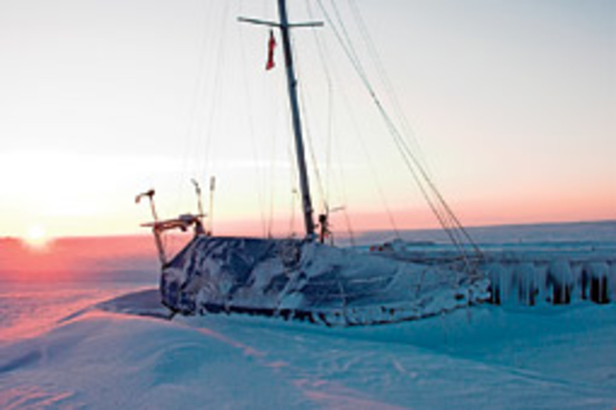 Ramos has twide been iced-in at Cambridge Bay. He's sailing a 39-foot steel cutter.