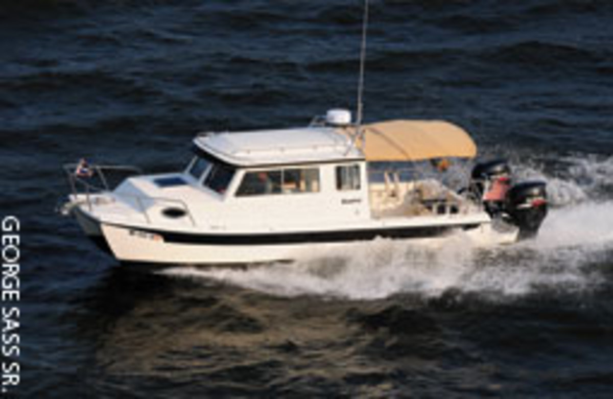 The C-Dory TomCat 255 power catamaran