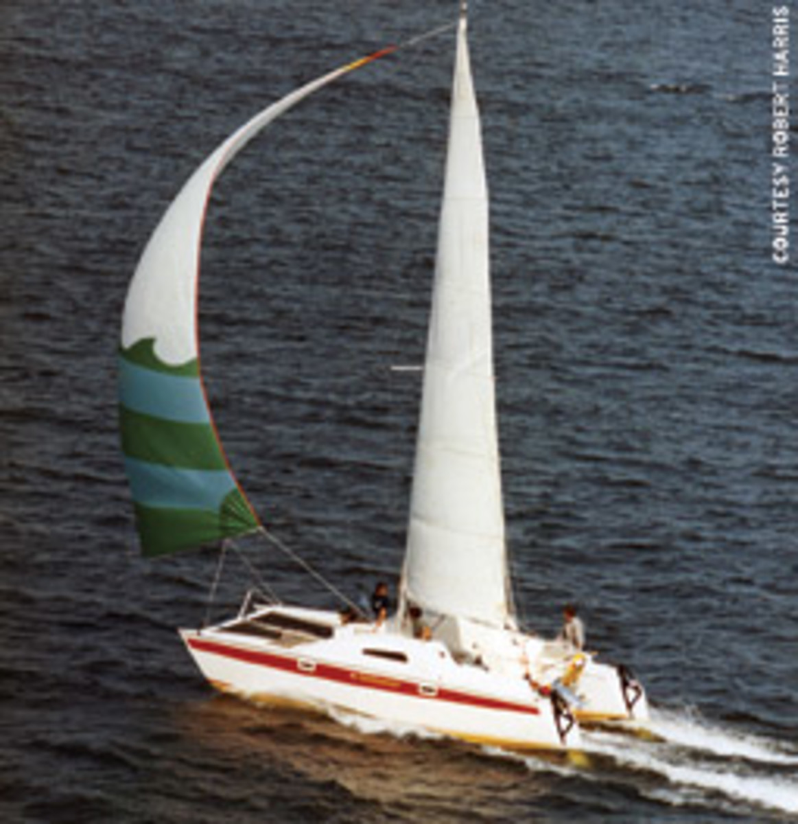 The author's father, bitten by the catamaran bug, built Bob Harris' Sunburner 27 design for family cruising.