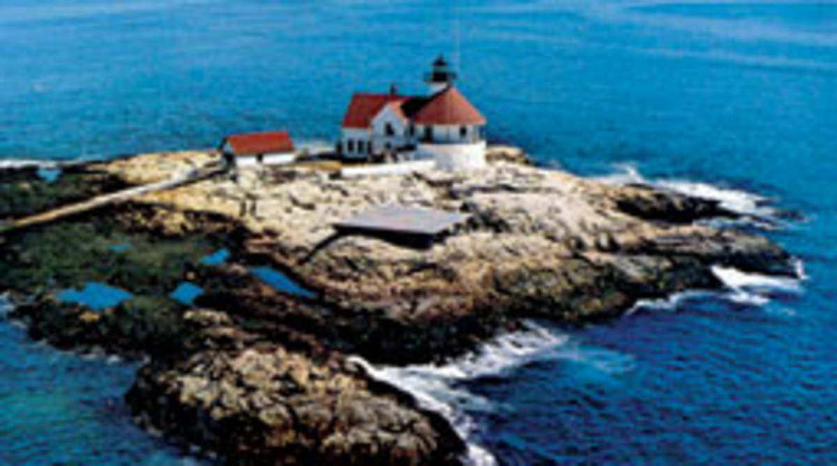 Cuckolds Fog Signal and Light Station in Maine as it looked in the 1950s.