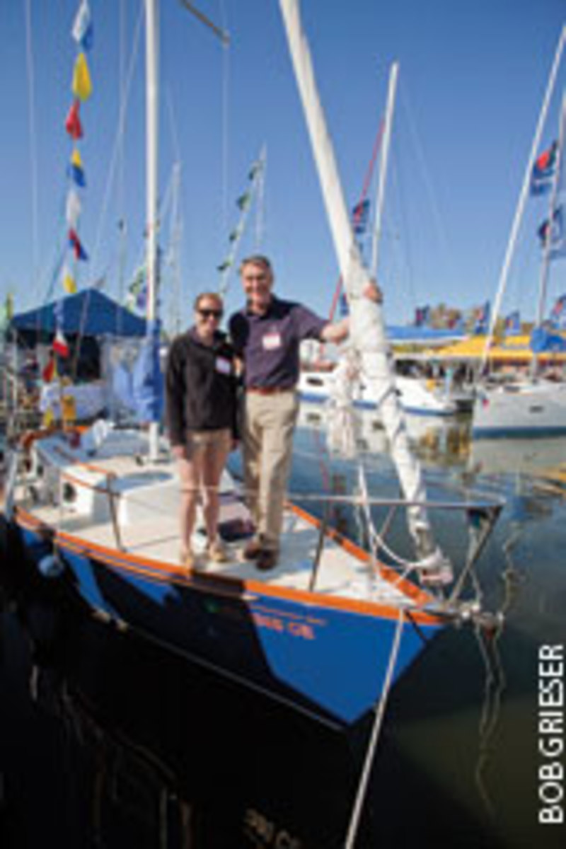 Hank Hinckley and his daughter, Sarah, were at the sailboat show with their elegant Great Harbor 26.