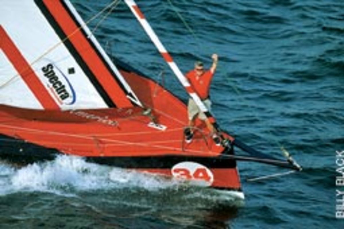Van Liew, aboard 2002 Around Alone-winning Tommy Hilfiger Freedom America