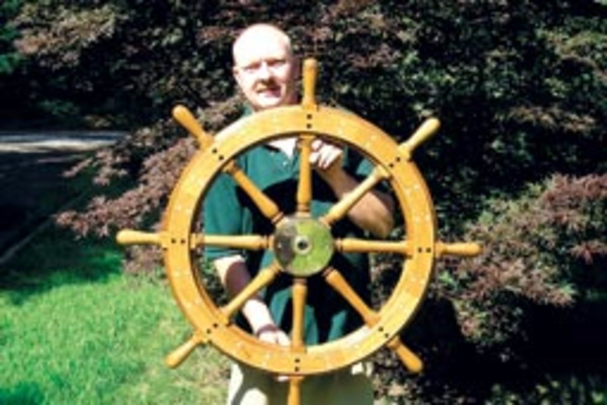 Bob Fuller learned his boatbuilding skills - including crafting ships' wheels - from his father and grandfather.