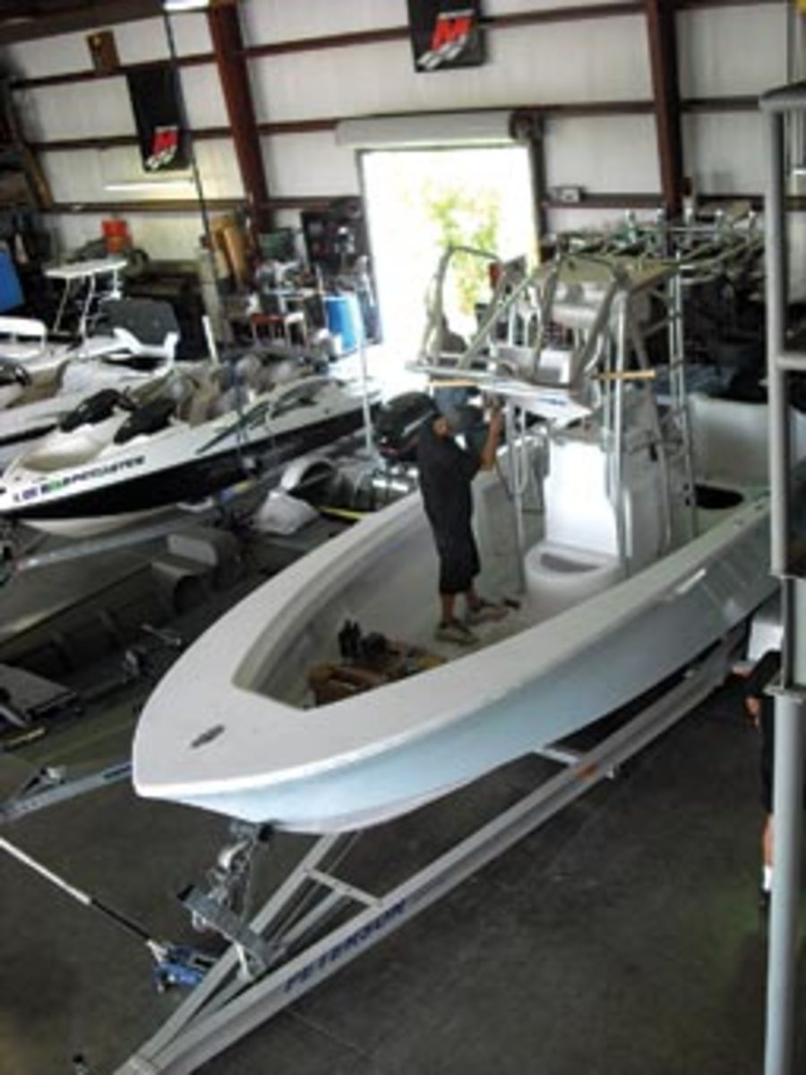 The SeaCraft at H2O Marine got an upper helm station to go along with the new power.