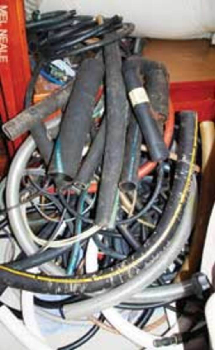 Removing excess spare parts can lighten the load. This load of hose was relpaced by a few rolls of Rescue Tape.