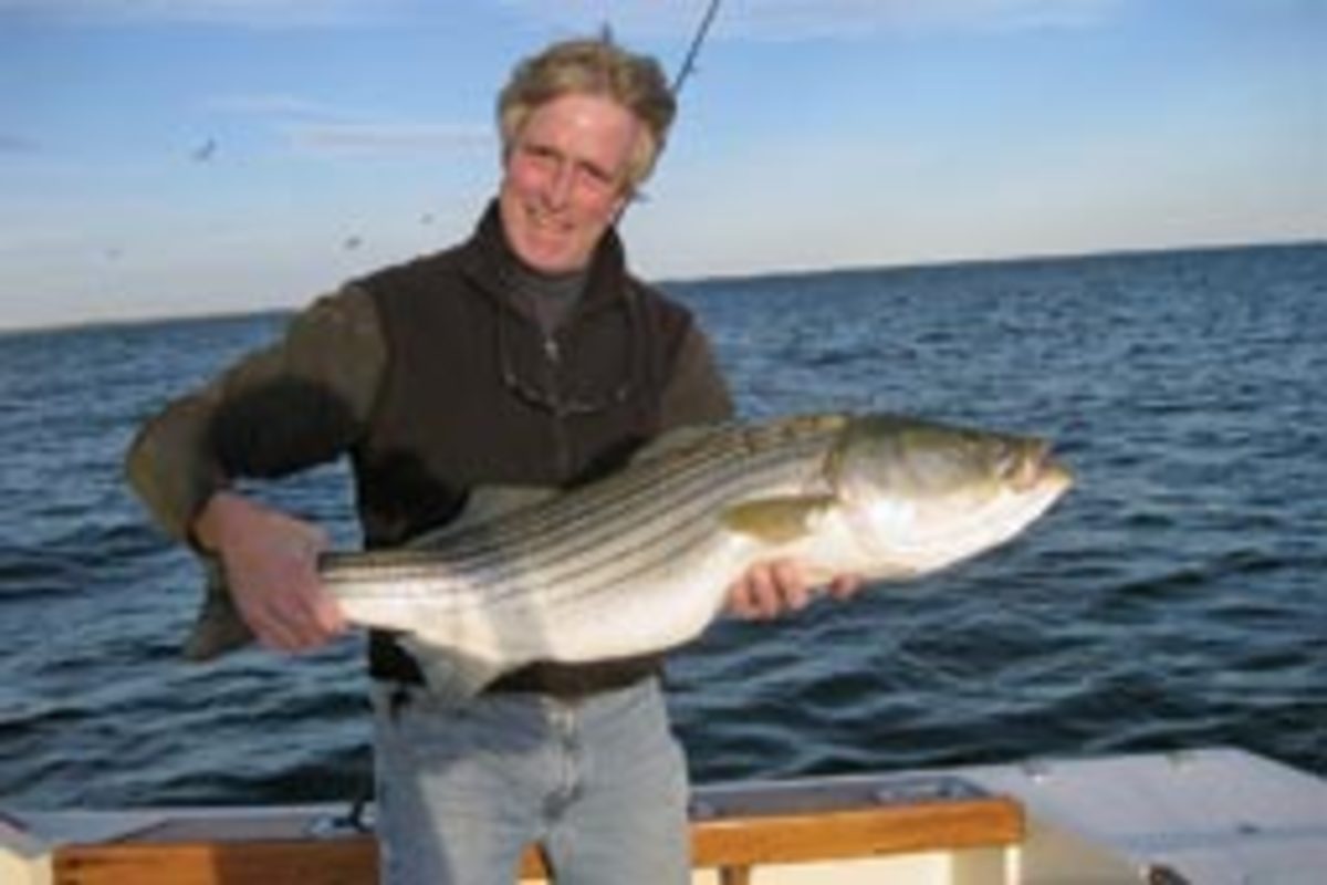Rich O'Meara fishes from a Black Watch 26, a heavily built, cored boat.