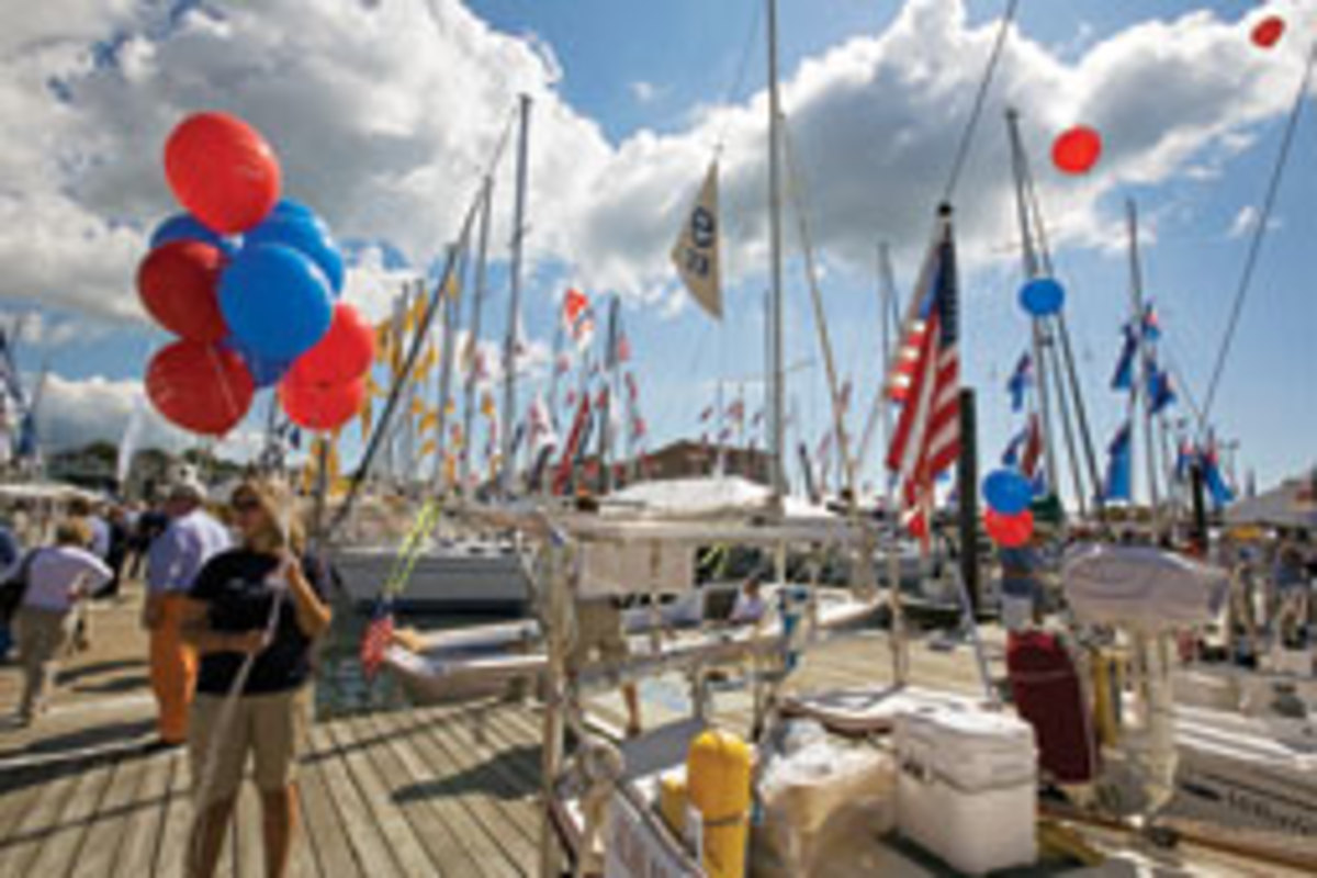 The Newport show is known for the variety and number of its sailboats.