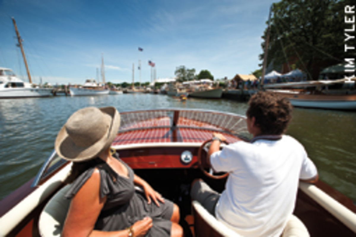 The boats that attend the WoodenBoat Show at Connecticut's Mystic Seaport, such as this Destino 20, aren't just for show.