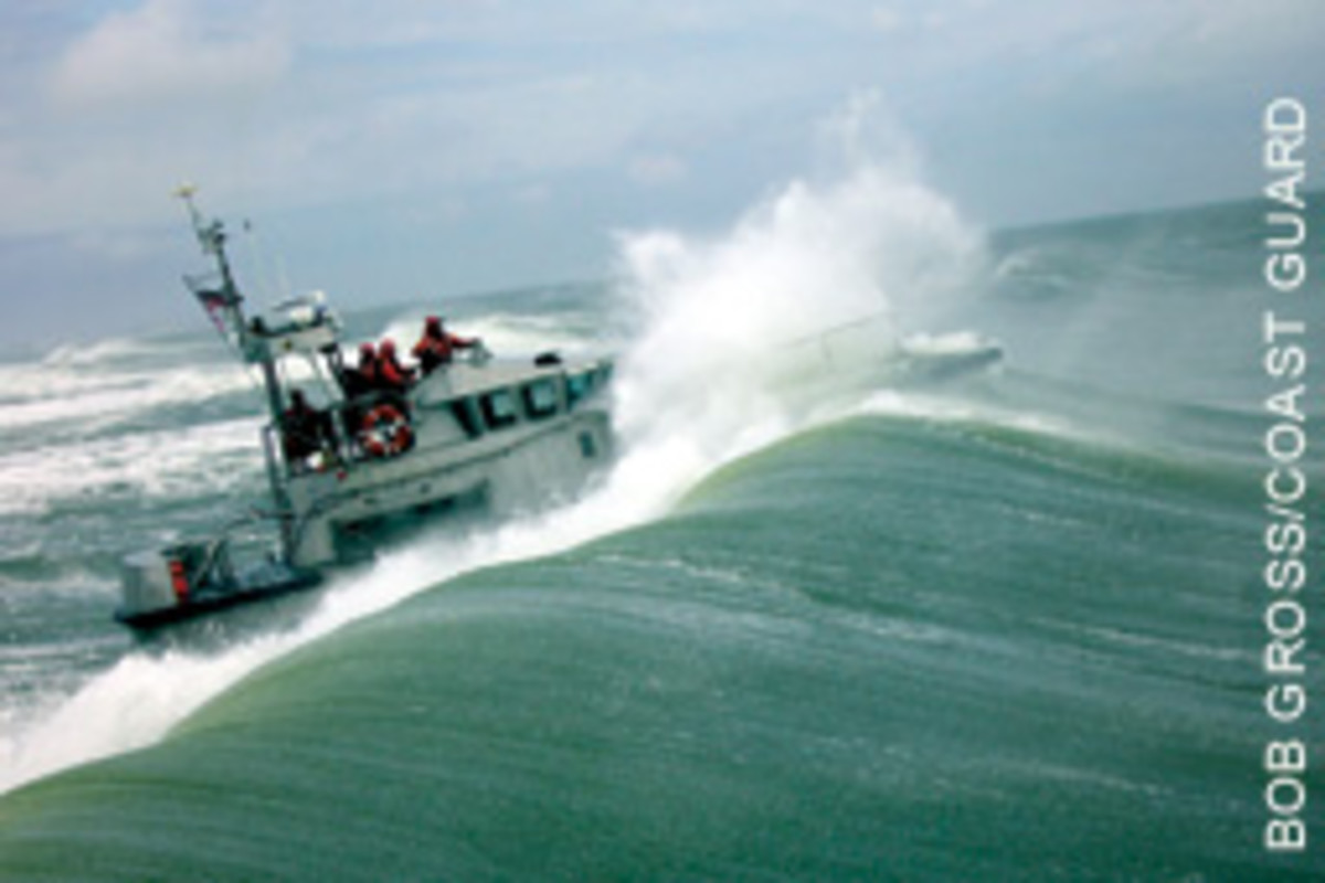 Hatteras Inlet in North Carolina is a proving ground for a Coast Guard boatswain's mate qualifying as a Motor Lifeboat coxswain.