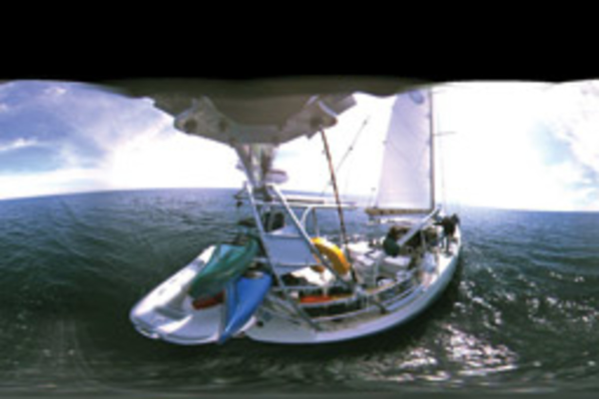 In full panoramic mode, the spherical vision camera aboard Ocean Watch presents a 360-degree view of the horizon.