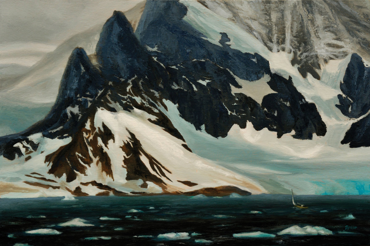 Oil painting of Antartica Neumayer Channel