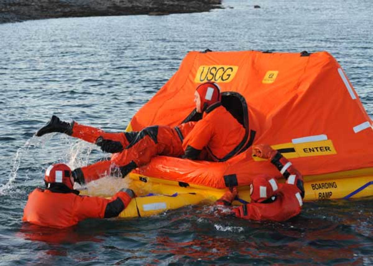 It's better to practice getting in and out of a life raft in controlled circumstances, rather than when things have gone sideways at sea.  