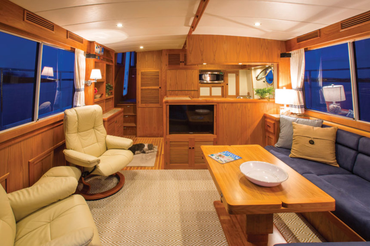 The saloon and galley area is roomy and comfortable.