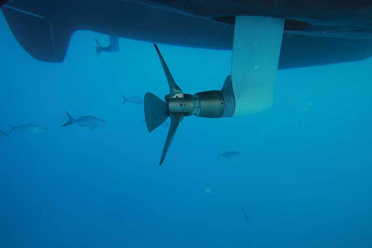 The boat’s propellers can generate energy
